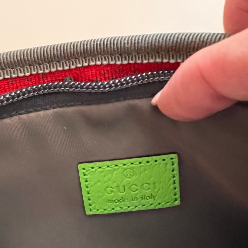 Gucci Red and Gray Crossbody Bag with Neon Green Accents - Picture 9 of 15